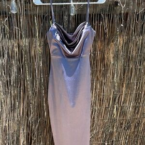 Fitted Scalloped long prom dress